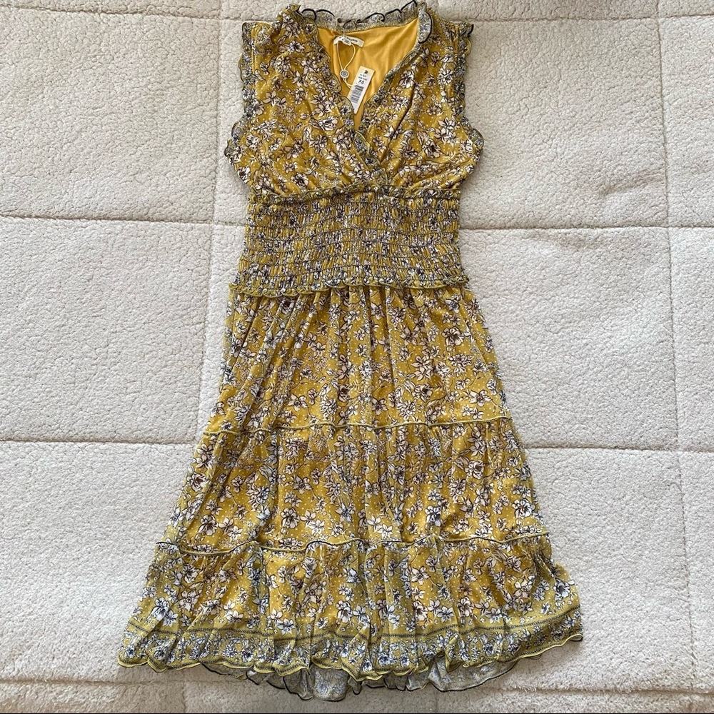 🌼 Max Studio Yellow Floral Dress